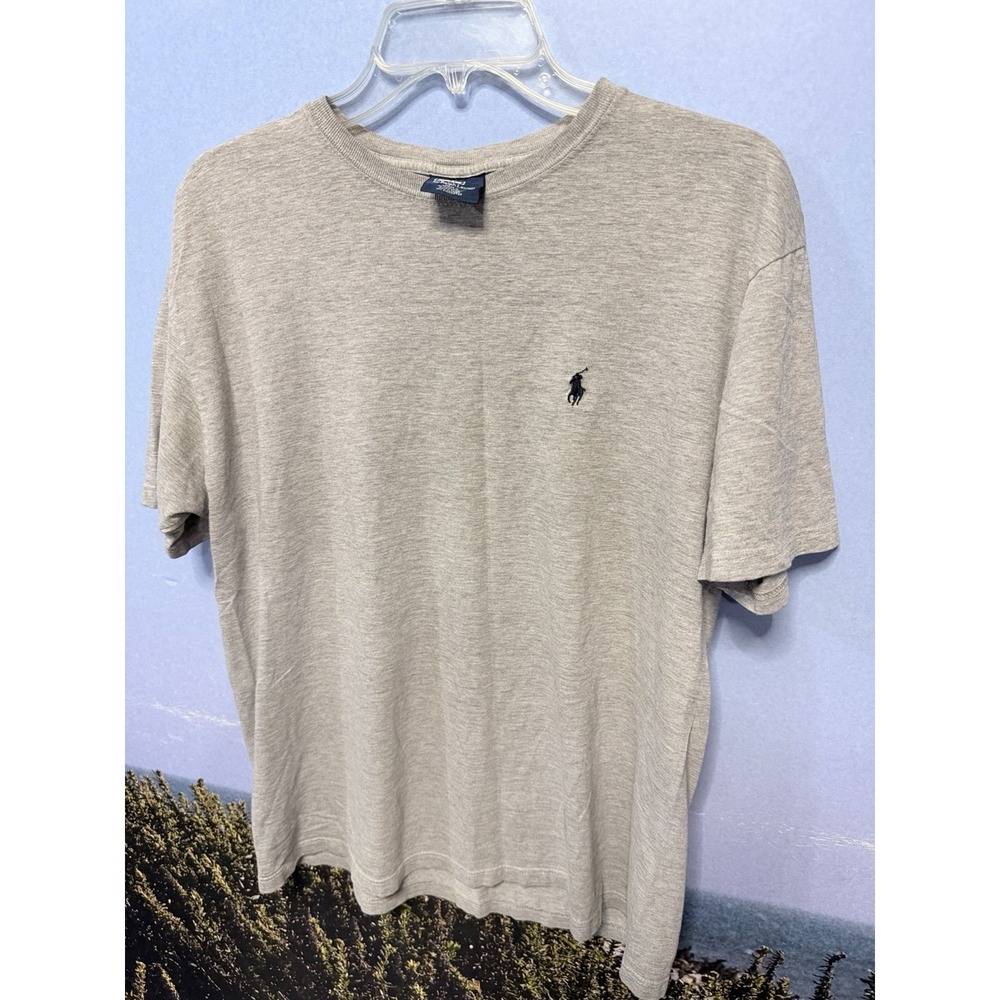 Vintage Polo Ralph Lauren‎ Shirt Men's Medium Gray  Tee 90s USA fabric Pony